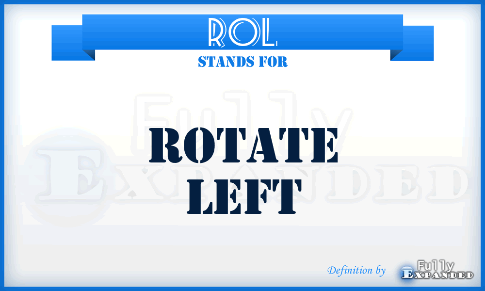 ROL - rotate left