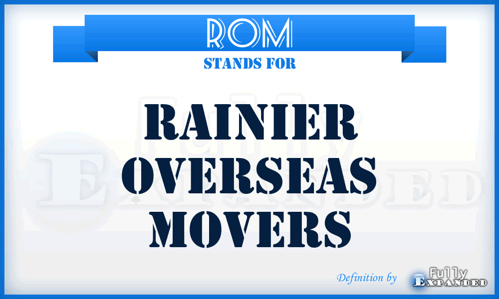 ROM - Rainier Overseas Movers