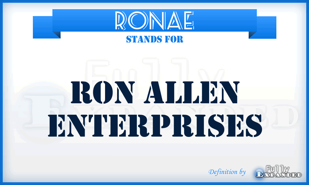 RONAE - RON Allen Enterprises