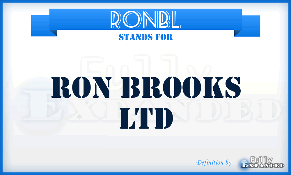 RONBL - RON Brooks Ltd