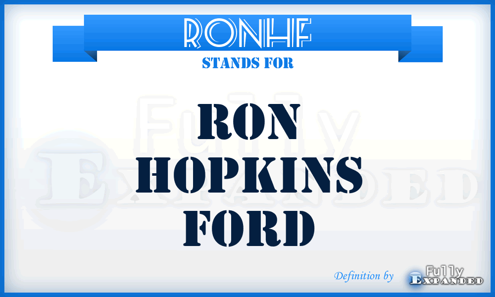RONHF - RON Hopkins Ford