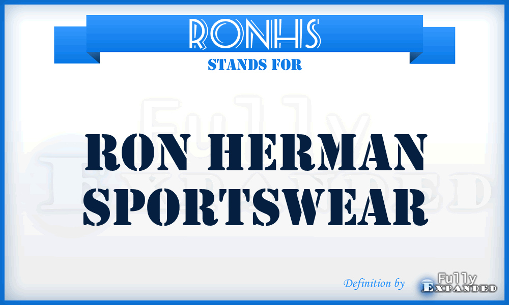 RONHS - RON Herman Sportswear
