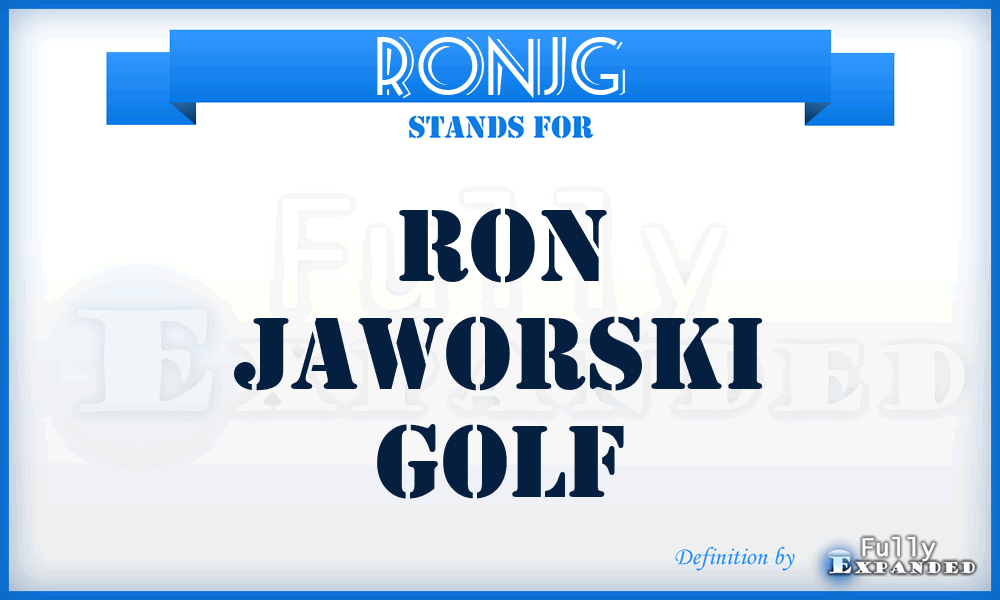 RONJG - RON Jaworski Golf