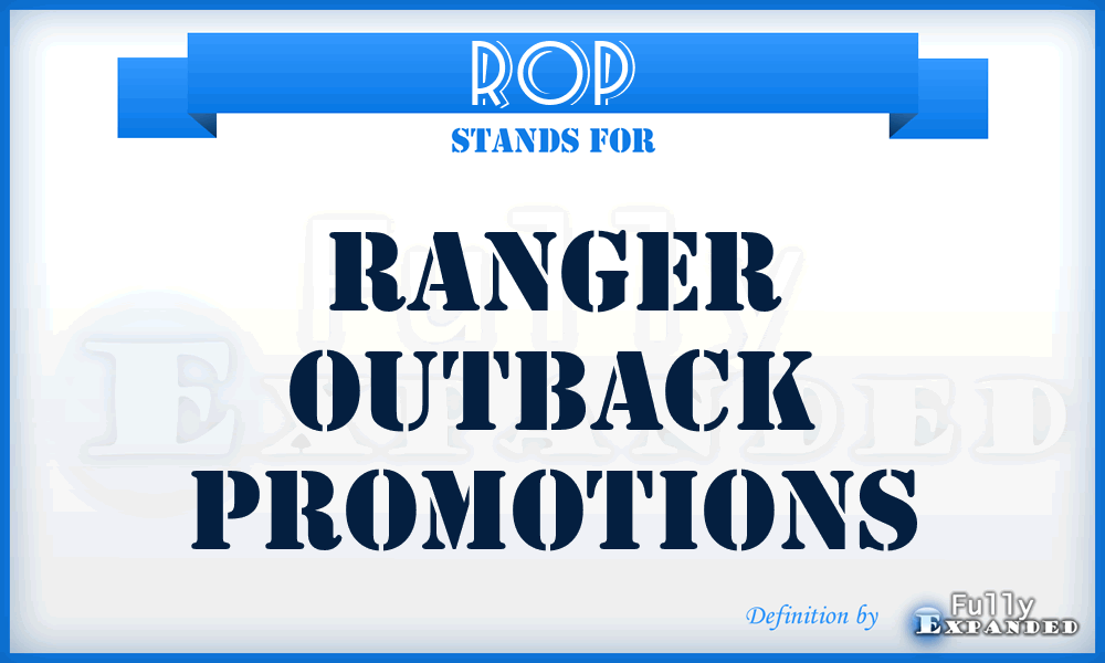 ROP - Ranger Outback Promotions