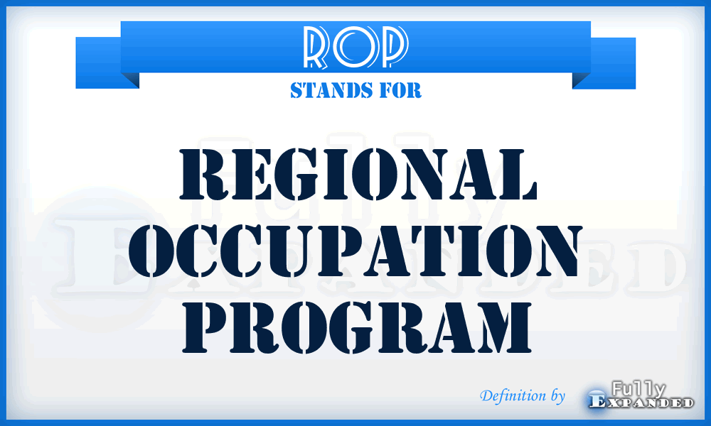ROP - Regional Occupation Program