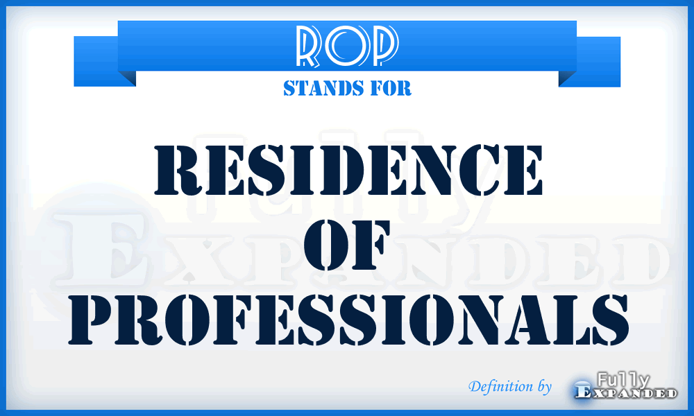 ROP - Residence of Professionals