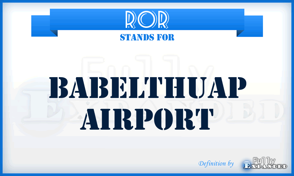 ROR - Babelthuap airport