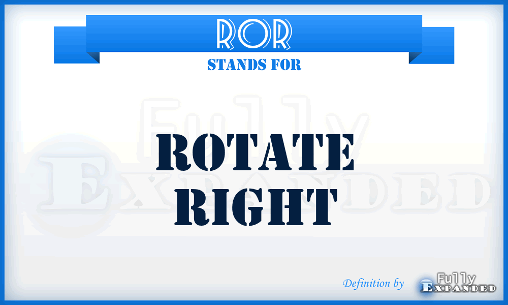 ROR - rotate right