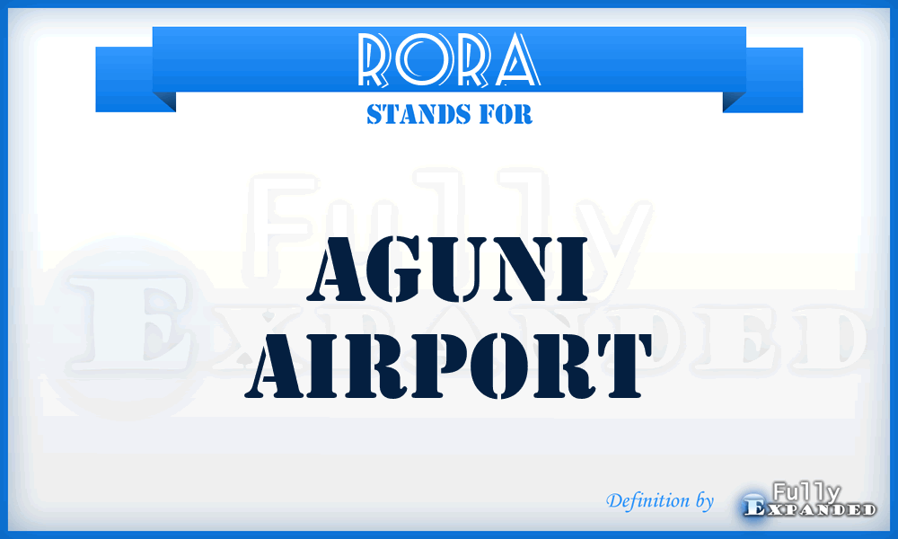 RORA - Aguni airport
