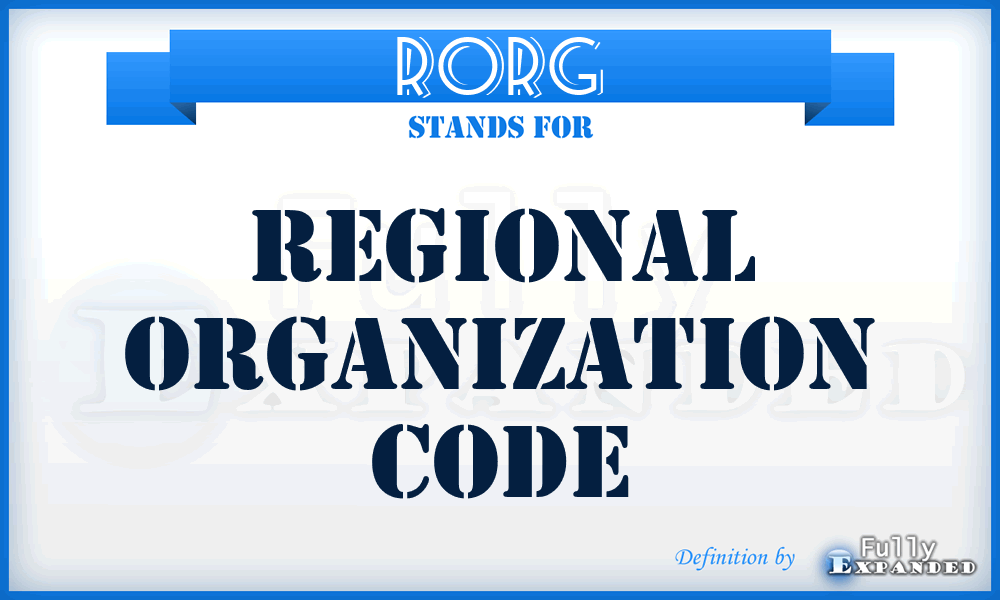 RORG - regional organization code