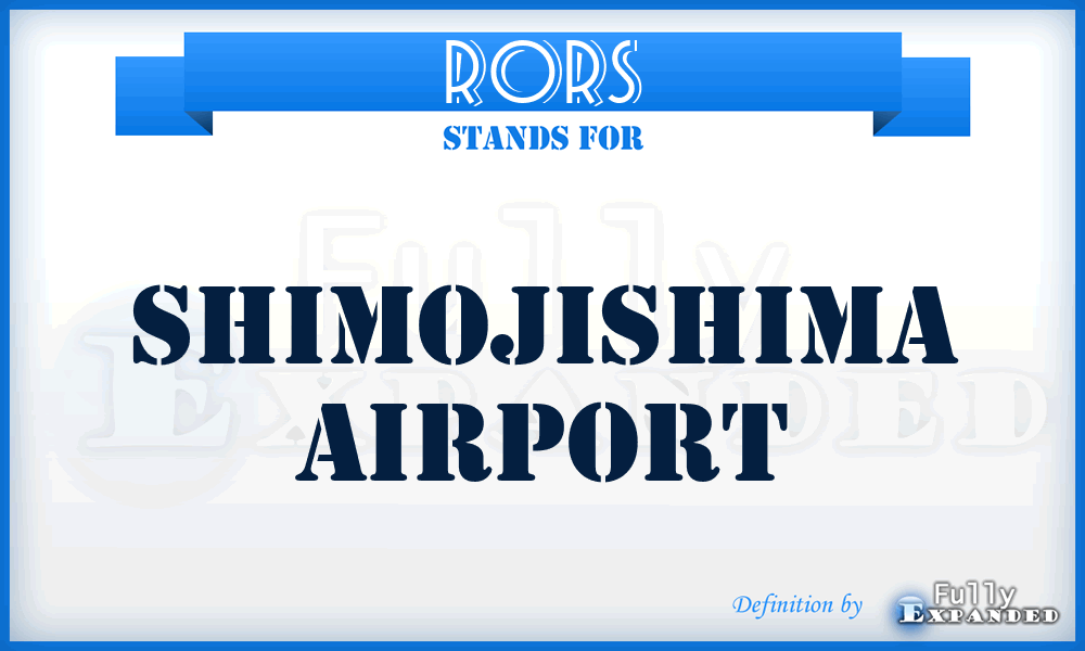 RORS - Shimojishima airport
