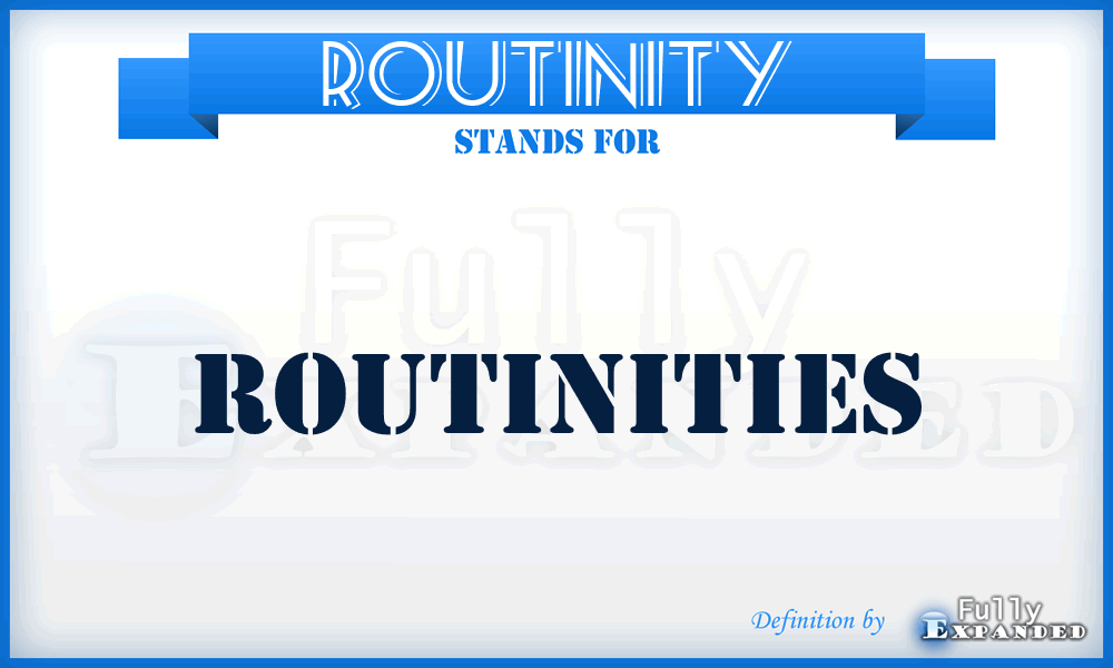 ROUTINITY - routinities