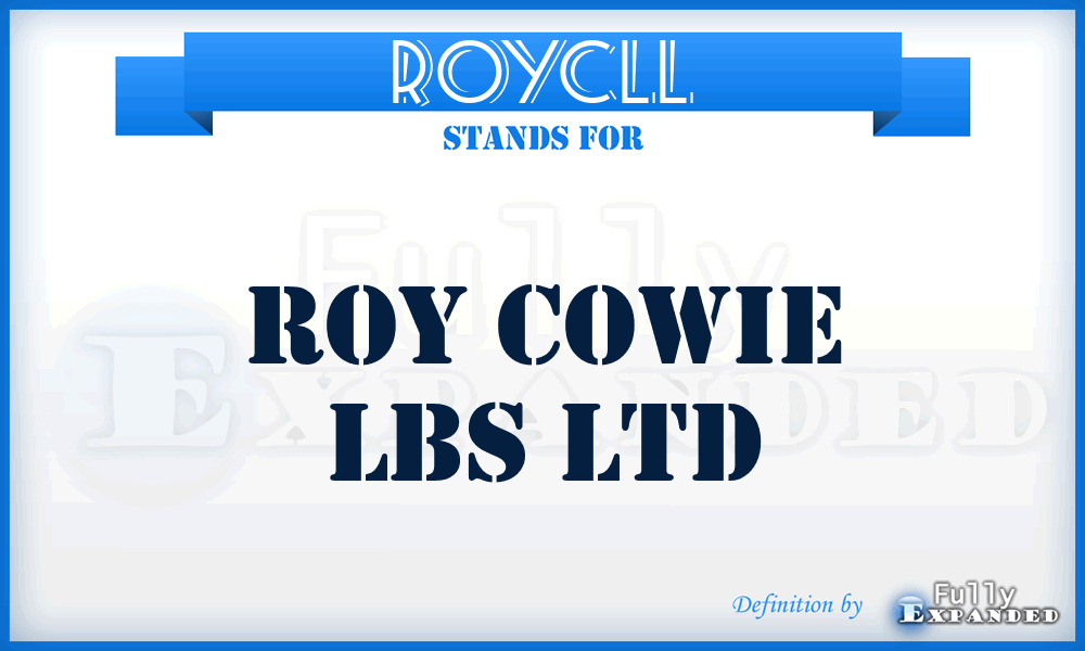 ROYCLL - ROY Cowie Lbs Ltd