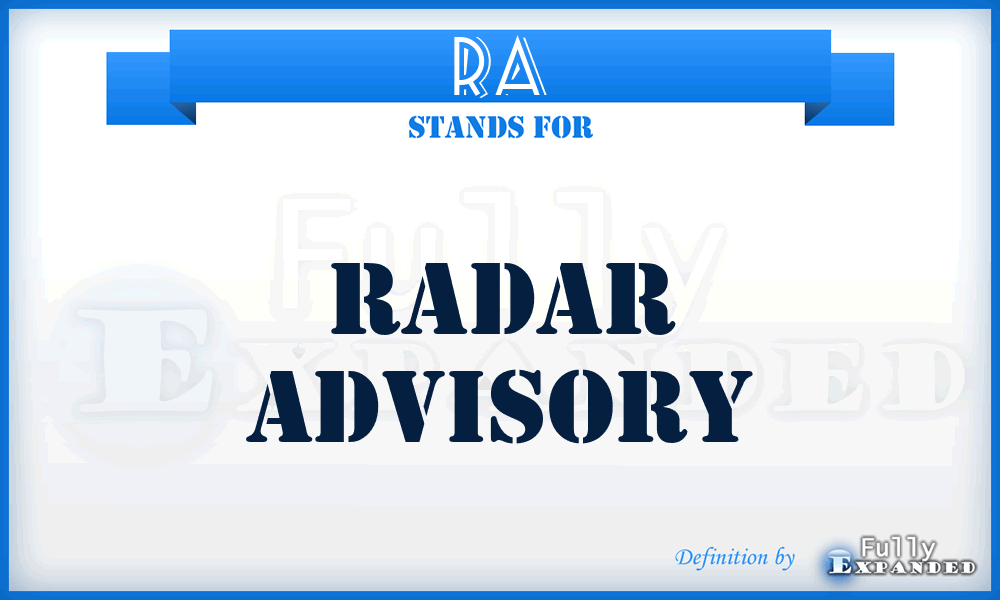 RA - Radar Advisory