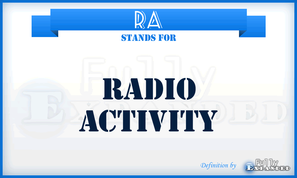 RA - Radio Activity