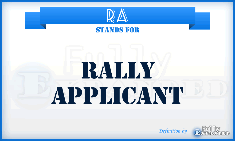 RA - Rally Applicant