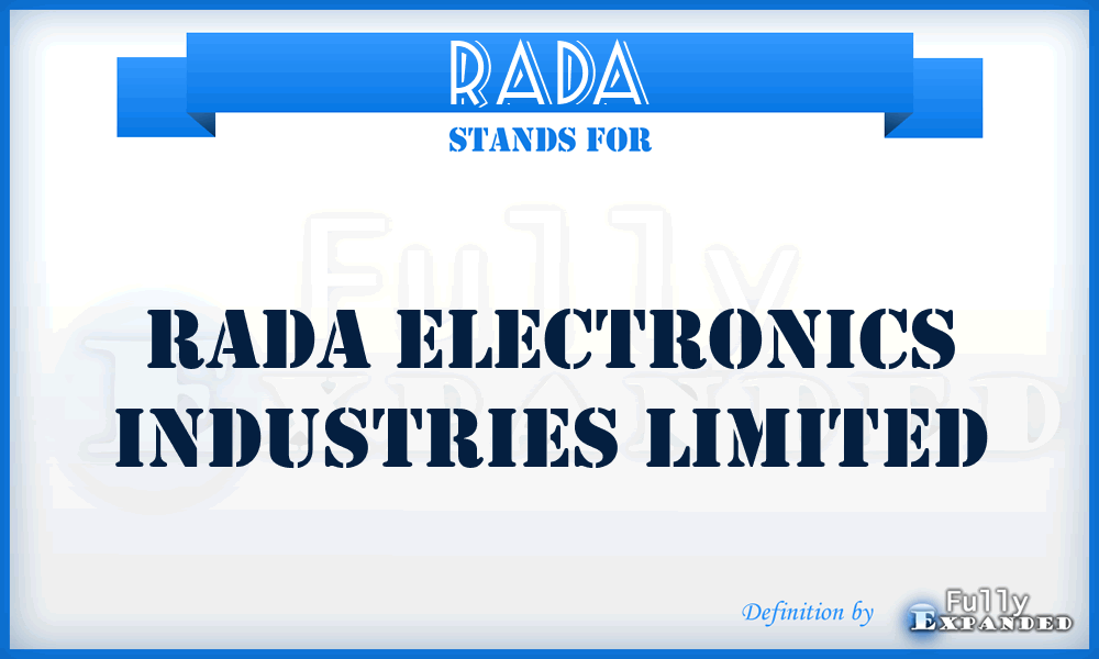 RADA - Rada Electronics Industries Limited