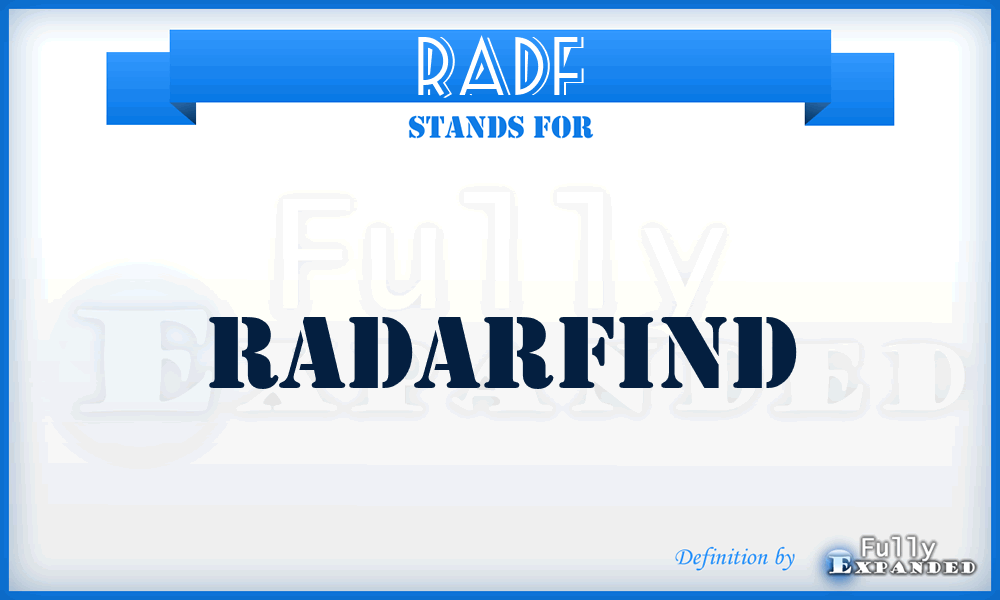 RADF - radarfind