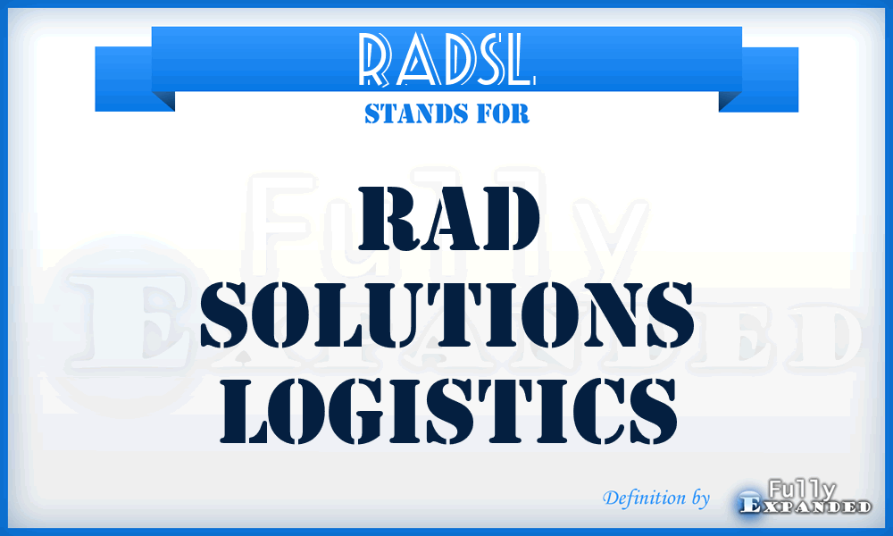 RADSL - RAD Solutions Logistics