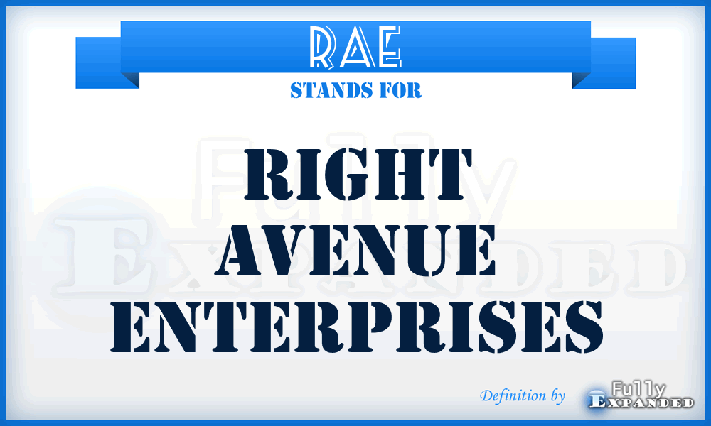 RAE - Right Avenue Enterprises