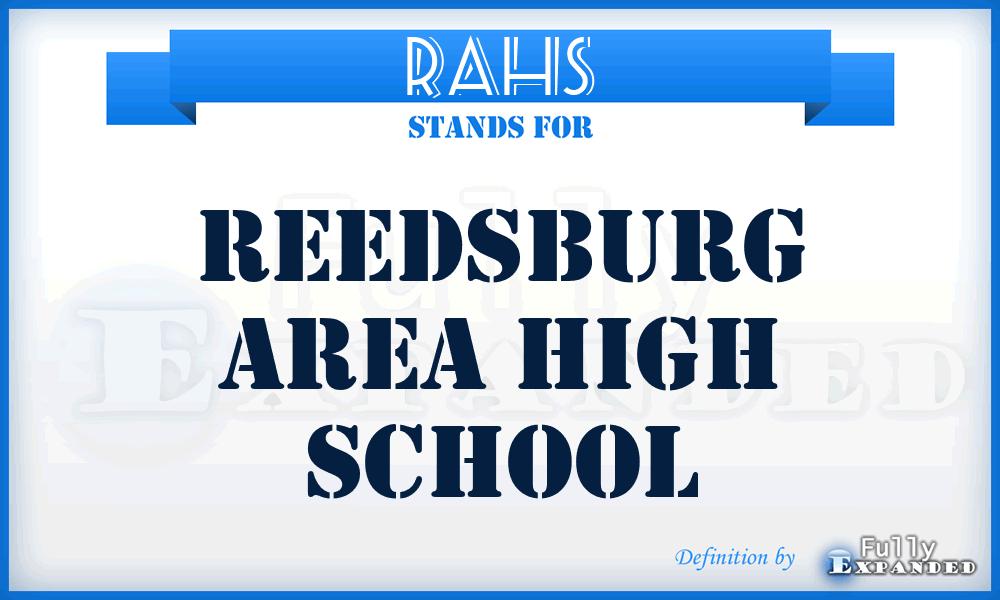 RAHS - Reedsburg Area High School