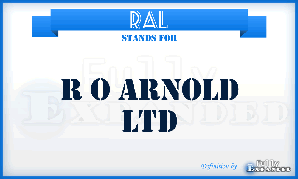 RAL - R o Arnold Ltd