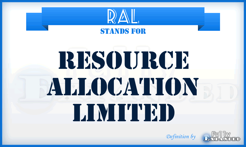 RAL - Resource Allocation Limited