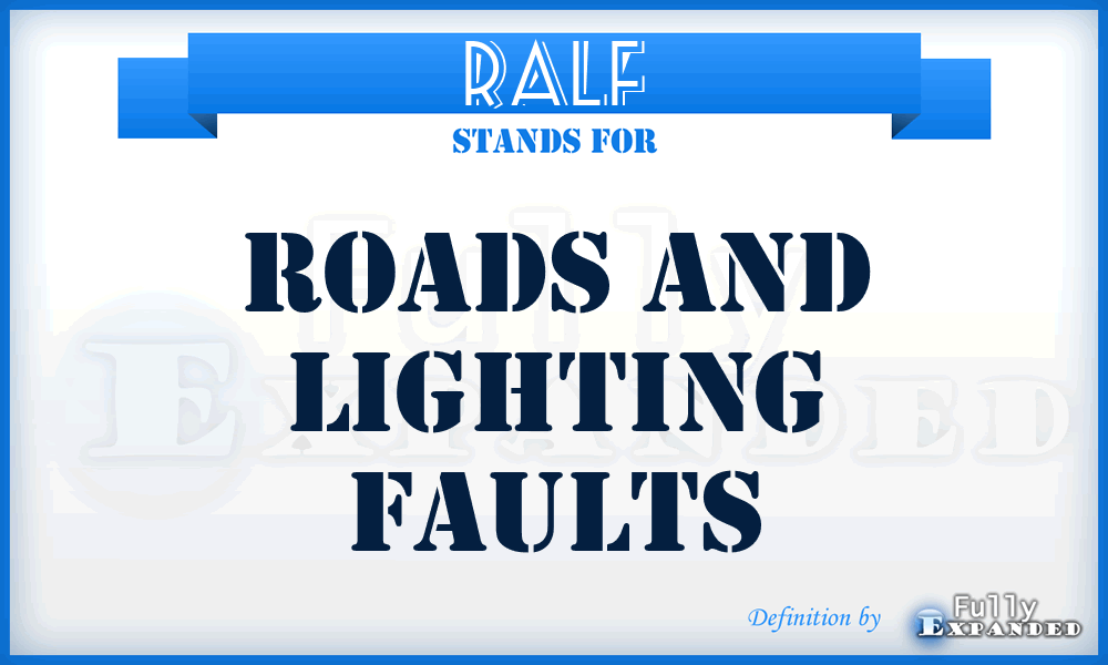 RALF - Roads And Lighting Faults