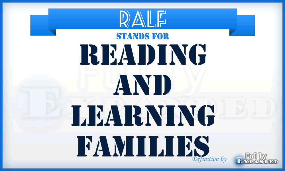 RALF - Reading And Learning Families