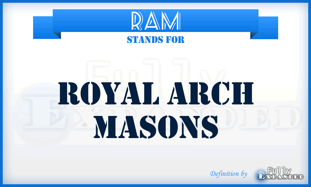 RAM - Royal Arch Masons