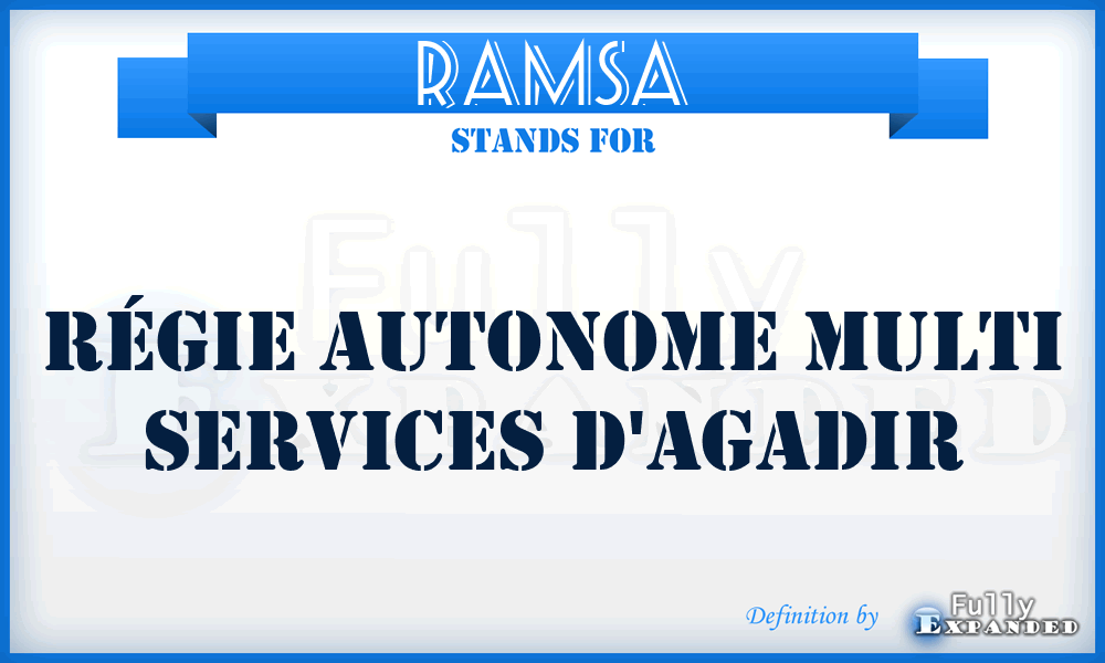 RAMSA - Régie Autonome Multi Services d'Agadir