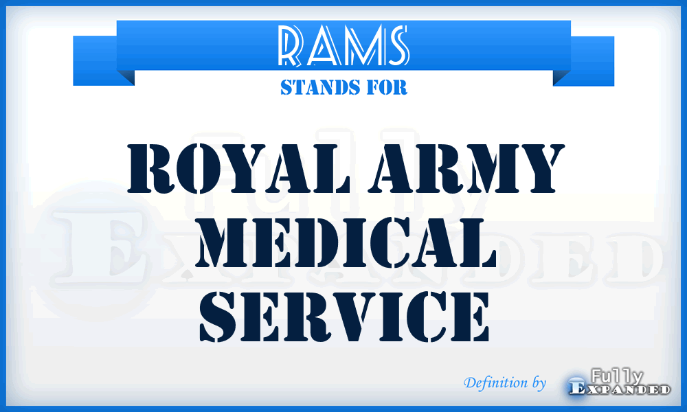 RAMS - Royal Army Medical Service