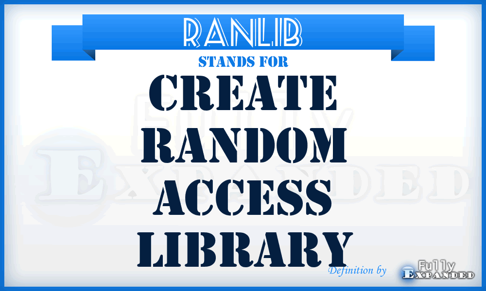 RANLIB - create RANdom access LIBrary