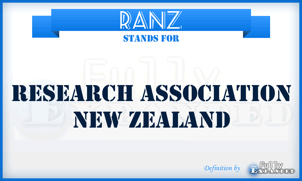 RANZ - Research Association New Zealand