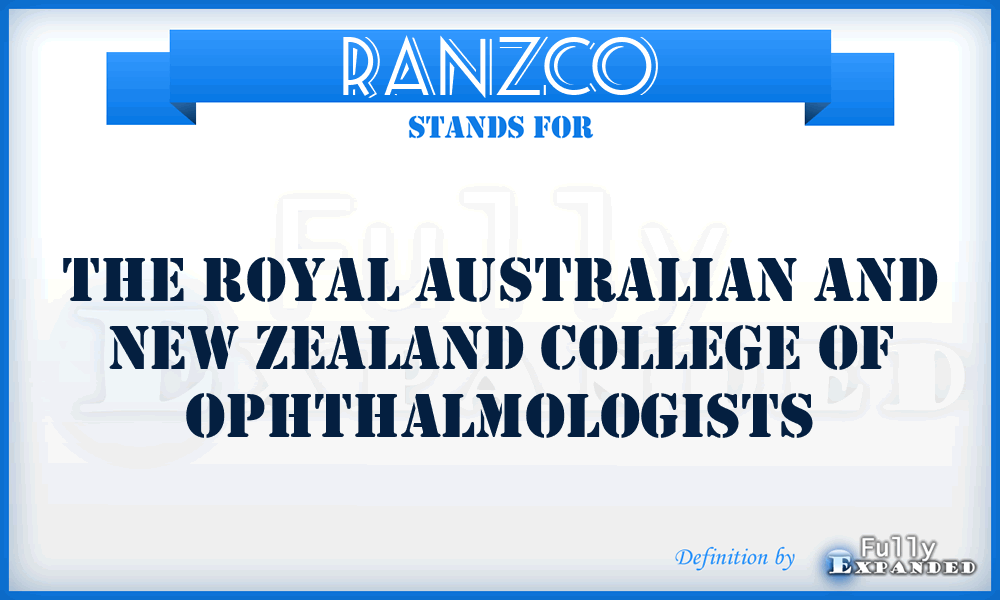 RANZCO - The Royal Australian and New Zealand College of Ophthalmologists