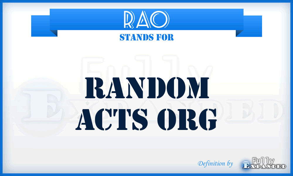 RAO - Random Acts Org