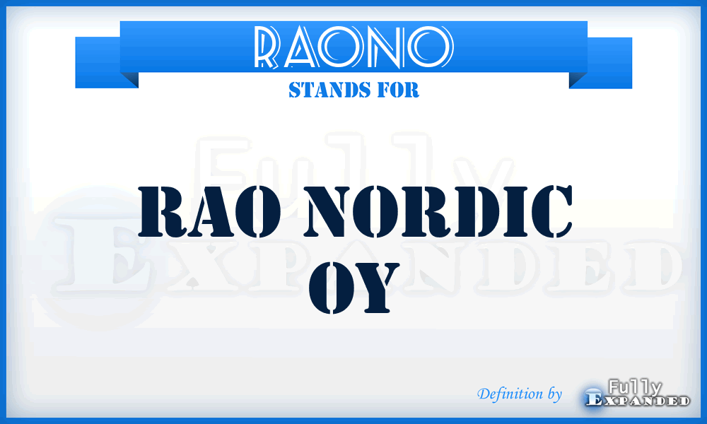 RAONO - RAO Nordic Oy