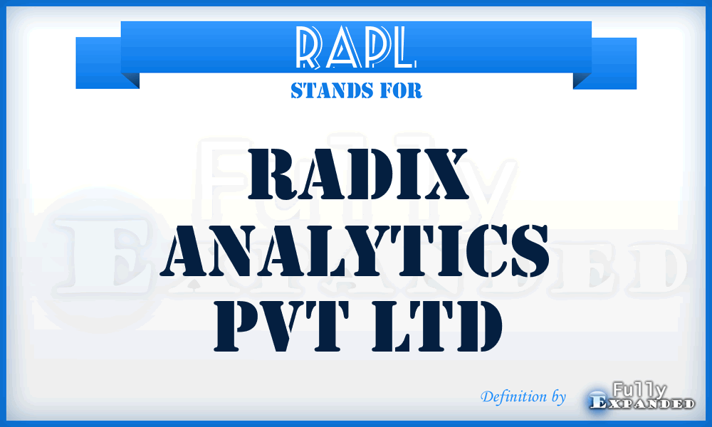 RAPL - Radix Analytics Pvt Ltd