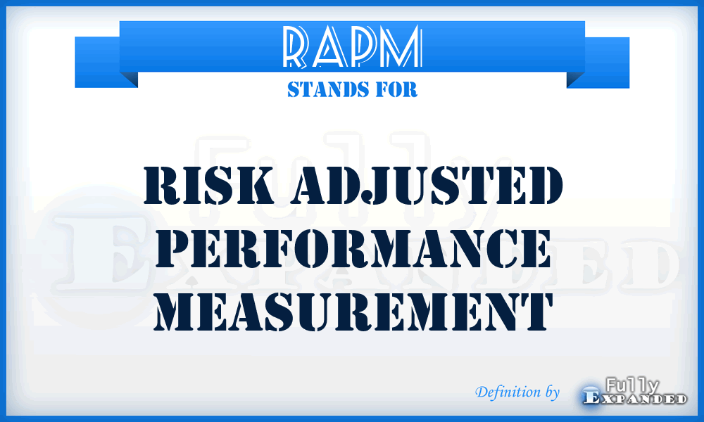 RAPM - Risk Adjusted Performance Measurement