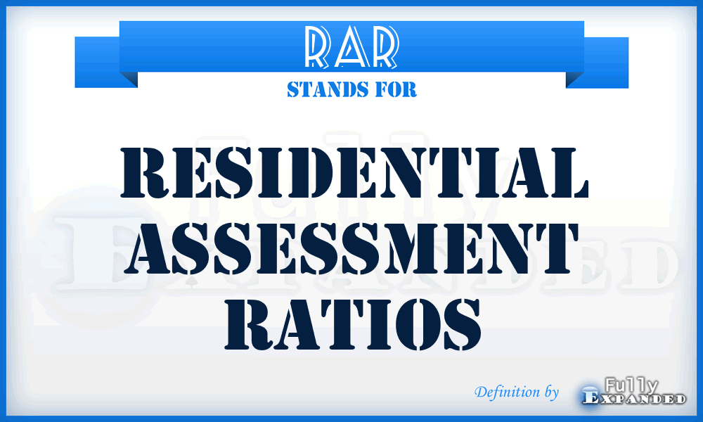RAR - Residential assessment ratios