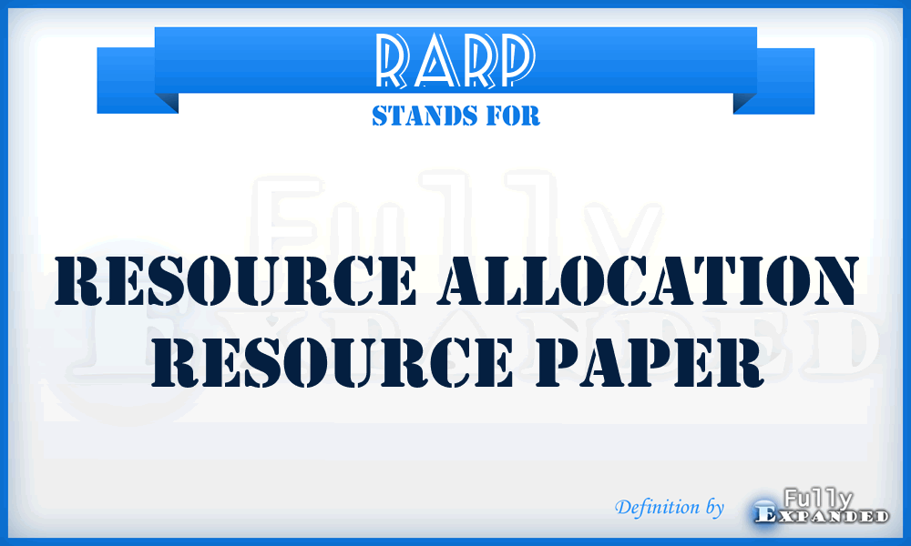 RARP - resource allocation resource paper