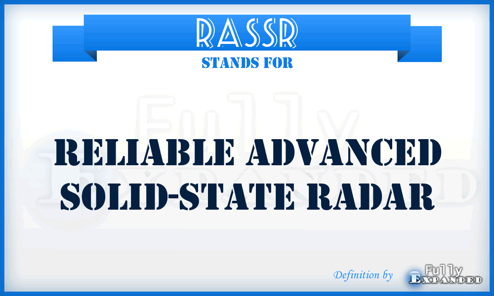 RASSR - reliable advanced solid-state radar