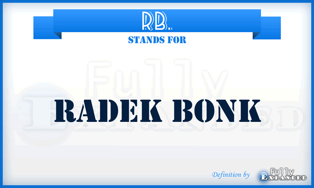 RB. - Radek Bonk