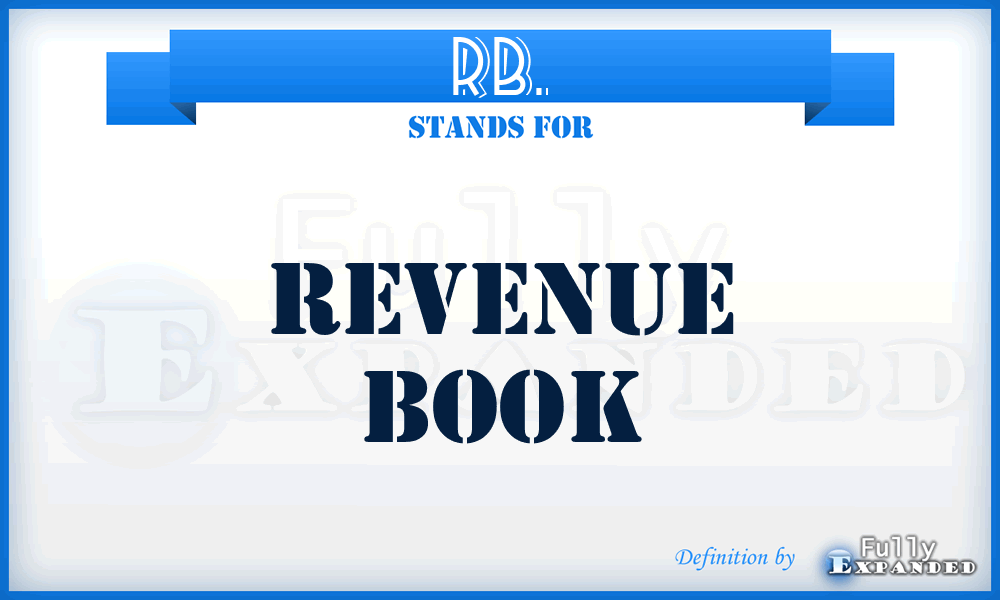 RB. - Revenue Book
