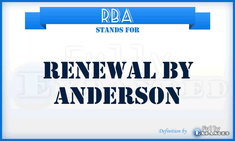 RBA - Renewal By Anderson