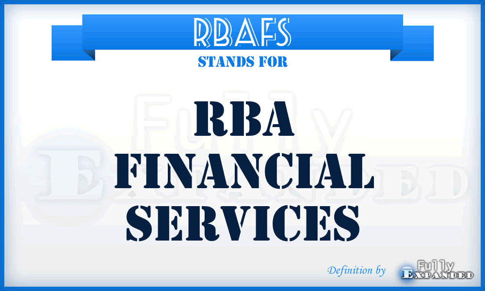 RBAFS - RBA Financial Services