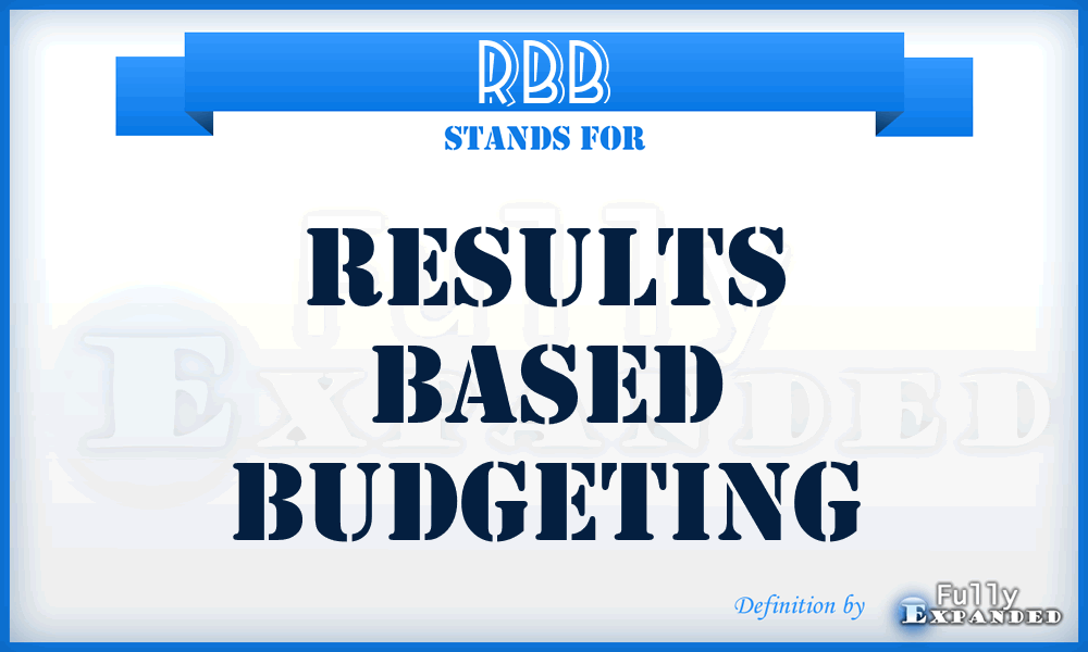 RBB - Results Based Budgeting