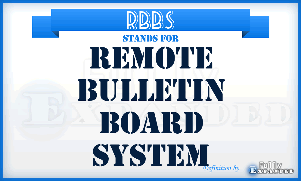 RBBS - remote bulletin board system