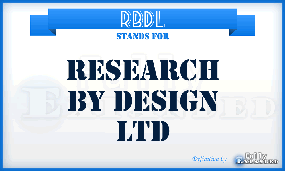 RBDL - Research By Design Ltd