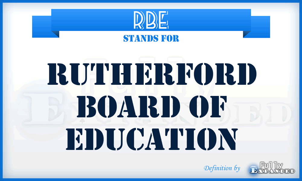 RBE - Rutherford Board of Education
